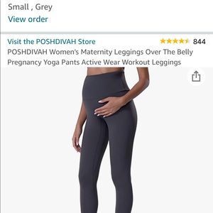 Grey POSHDIVAH Maternity Workout Leggings